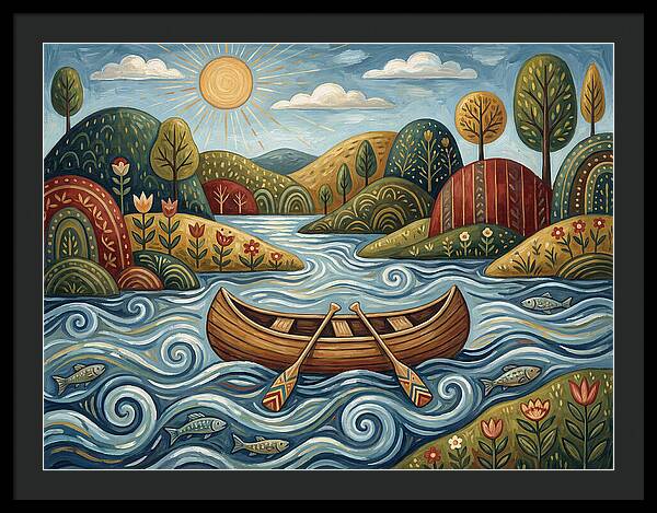 Canoe On A Serene River