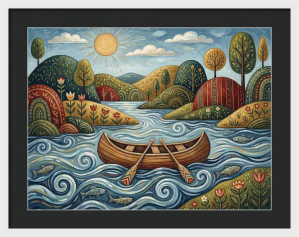 Canoe On A Serene River