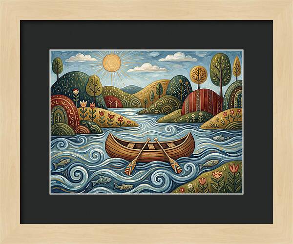 Canoe On A Serene River