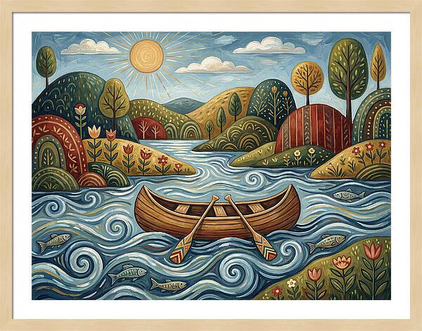 Canoe On A Serene River
