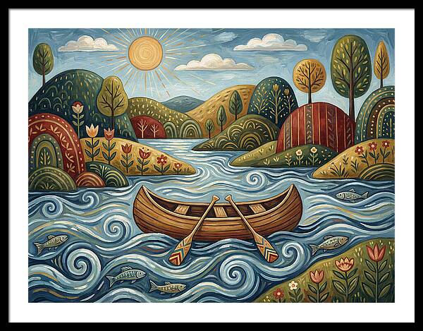Canoe On A Serene River