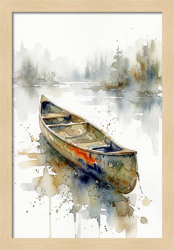 Canoe On Serene Waters