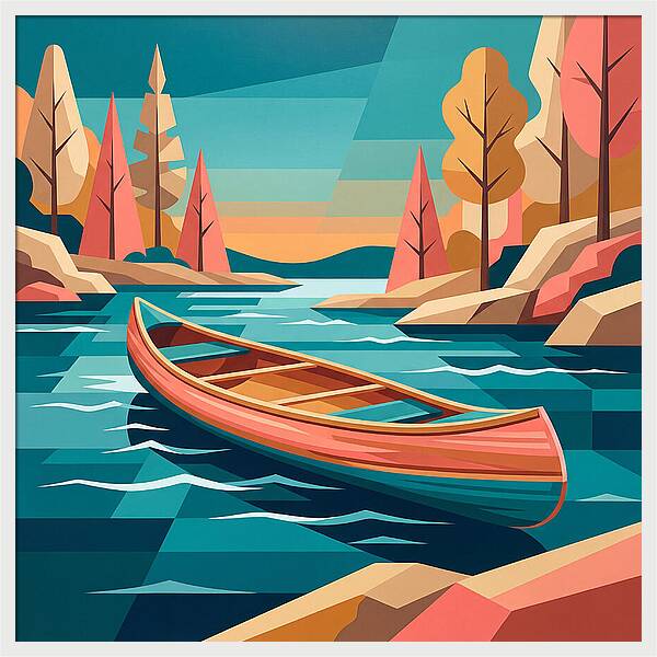 Canoe On Tranquil Waters