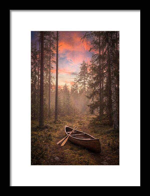 Canoe Portage Through Forest