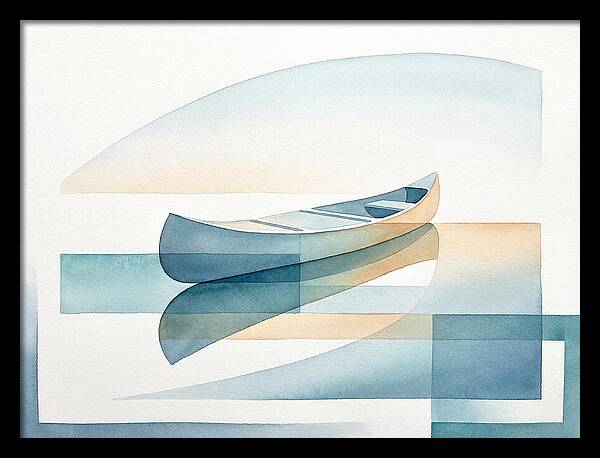 Canoe Reflections In Water