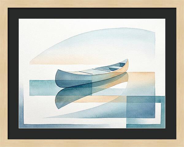 Canoe Reflections In Water