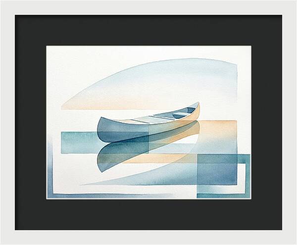 Canoe Reflections In Water