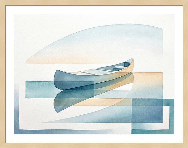 Canoe Reflections In Water