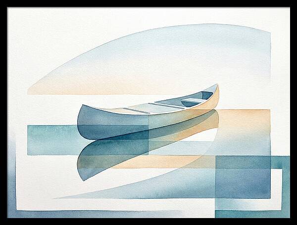 Canoe Reflections In Water