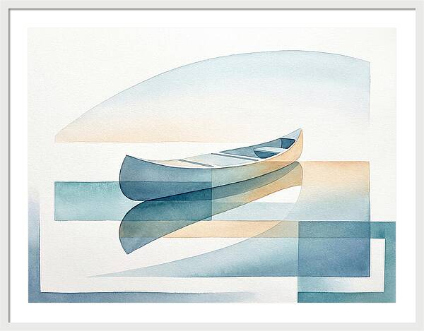 Canoe Reflections In Water
