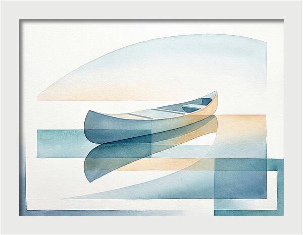 Canoe Reflections In Water