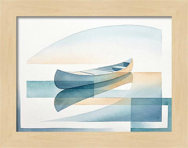 Canoe Reflections In Water