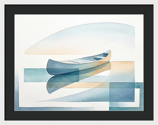 Canoe Reflections In Water