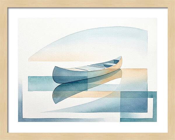 Canoe Reflections In Water
