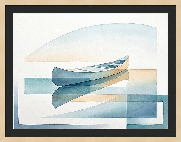 Canoe Reflections In Water