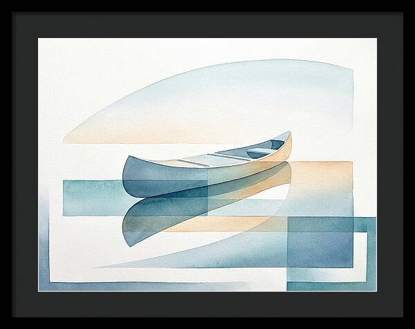 Canoe Reflections In Water