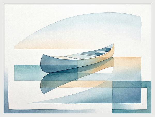 Canoe Reflections In Water