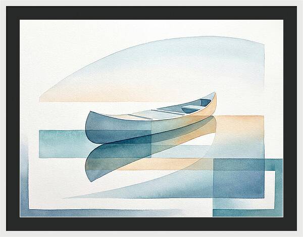 Canoe Reflections In Water
