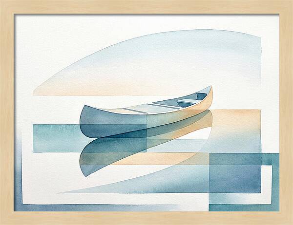 Canoe Reflections In Water