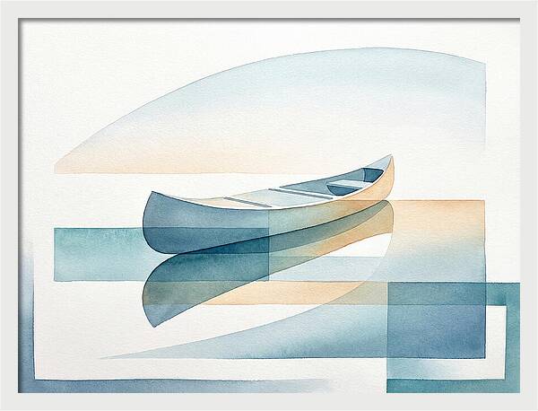 Canoe Reflections In Water