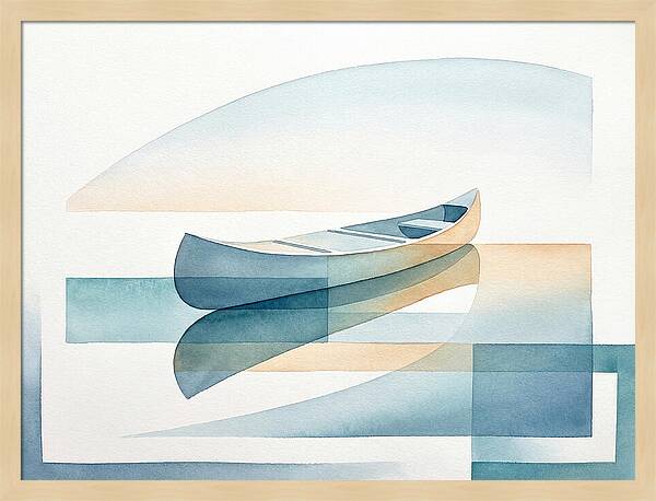 Canoe Reflections In Water