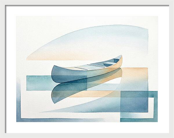 Canoe Reflections In Water