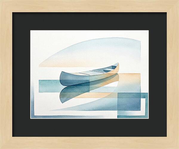 Canoe Reflections In Water