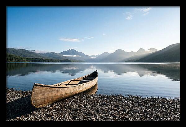 Canoe Resting On Serene Shore