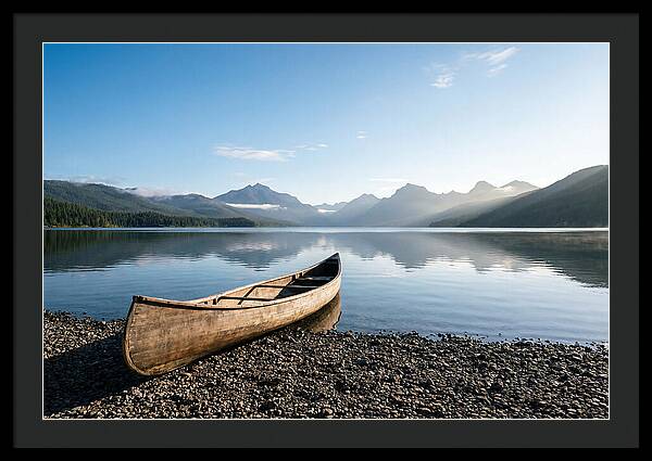 Canoe Resting On Serene Shore