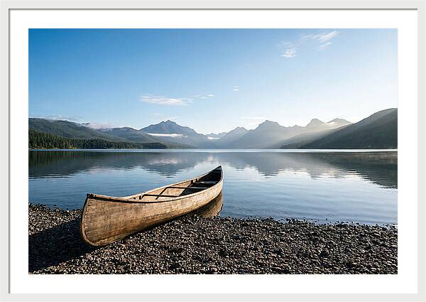 Canoe Resting On Serene Shore