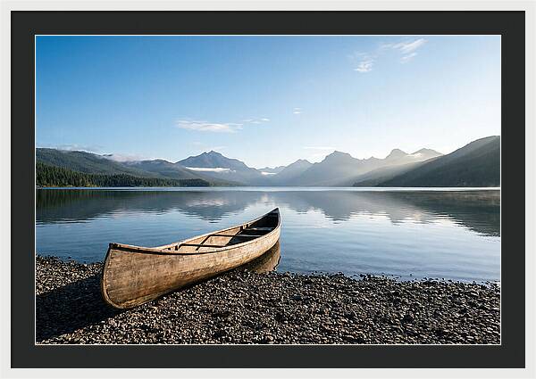 Canoe Resting On Serene Shore