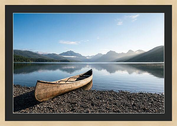 Canoe Resting On Serene Shore