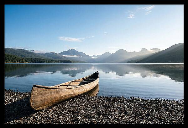 Canoe Resting On Serene Shore