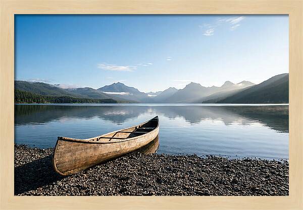 Canoe Resting On Serene Shore
