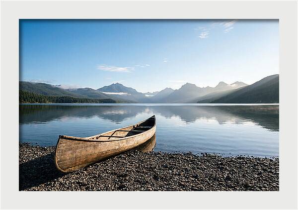 Canoe Resting On Serene Shore