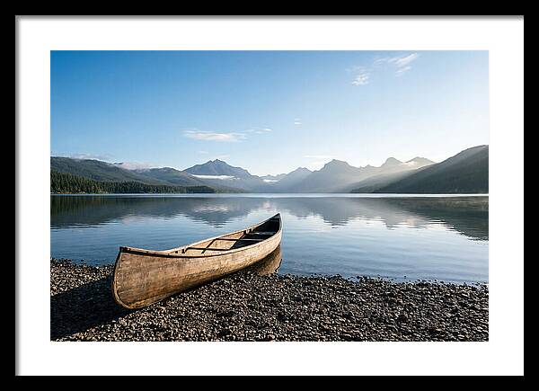 Canoe Resting On Serene Shore