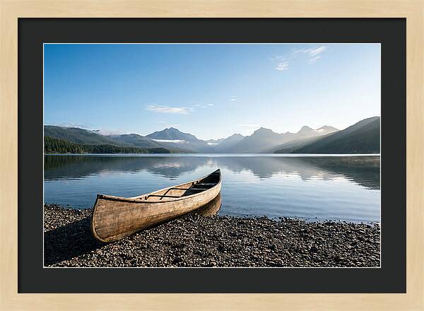 Canoe Resting On Serene Shore