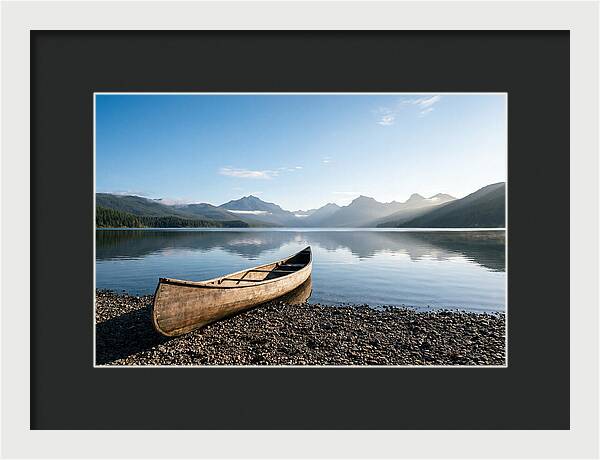 Canoe Resting On Serene Shore