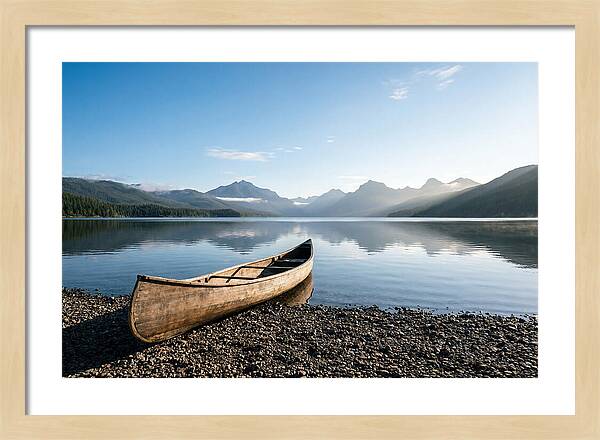 Canoe Resting On Serene Shore