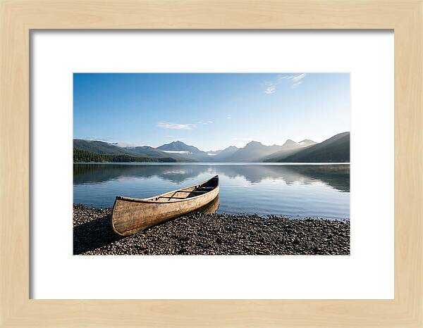 Canoe Resting On Serene Shore