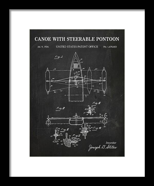 Canoe Steerable Pontoon Chalkboard Patent Us1678023a