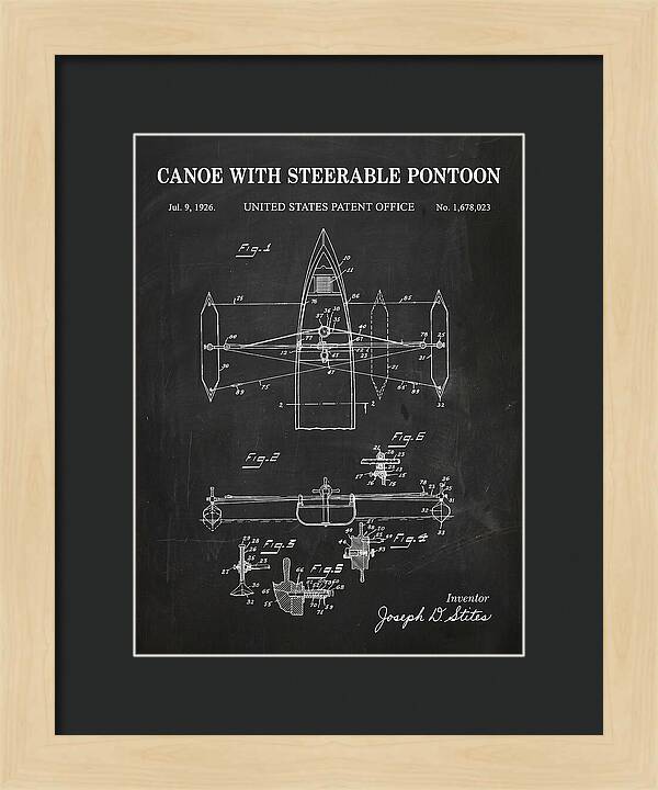 Canoe Steerable Pontoon Chalkboard Patent Us1678023a