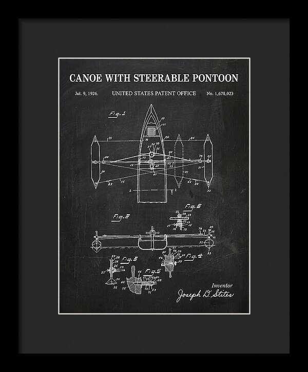 Canoe Steerable Pontoon Chalkboard Patent Us1678023a