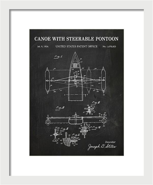 Canoe Steerable Pontoon Chalkboard Patent Us1678023a