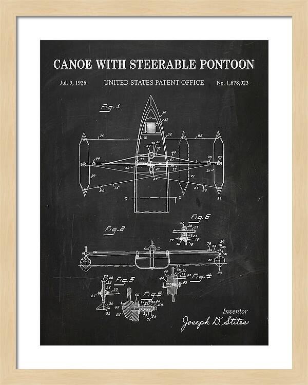 Canoe Steerable Pontoon Chalkboard Patent Us1678023a