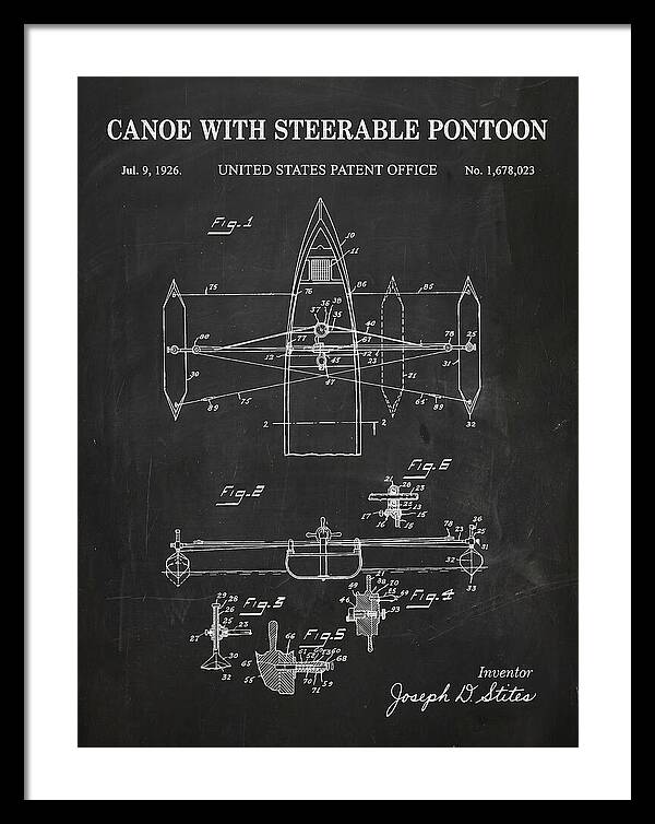 Canoe Steerable Pontoon Chalkboard Patent Us1678023a