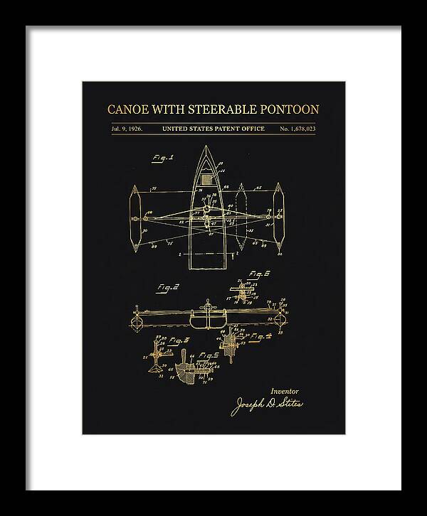 Canoe Steerable Pontoon Gold Patent Us1678023a