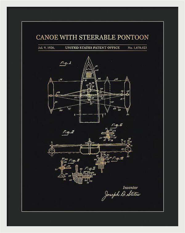 Canoe Steerable Pontoon Gold Patent Us1678023a