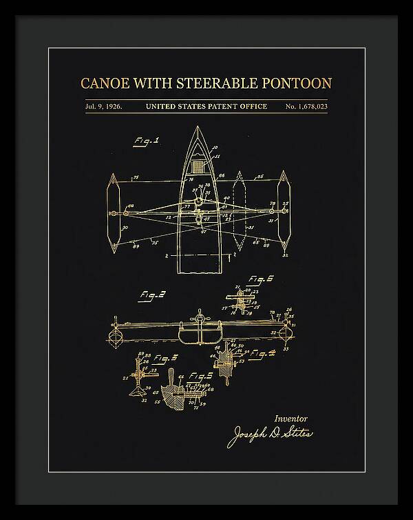 Canoe Steerable Pontoon Gold Patent Us1678023a