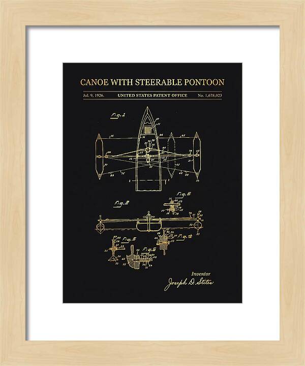 Canoe Steerable Pontoon Gold Patent Us1678023a